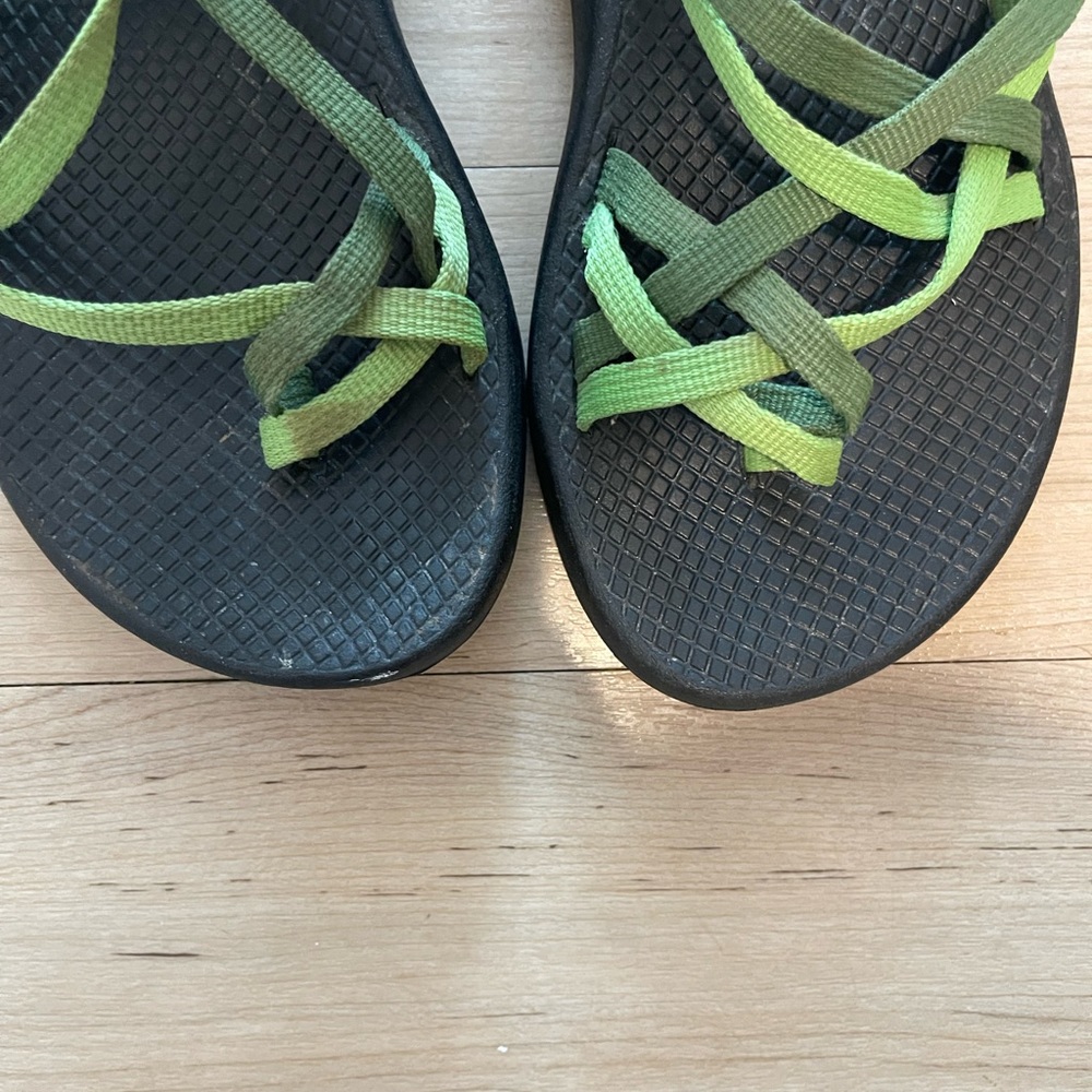 Green Two Strap Toe Loop Custom Chacos - image 3